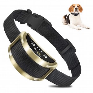 PetJoy Dog Bark Collar for Small Medium Large Dogs 5-120 lbs, Anti Bark Collar with Beep & Shock,Dog Shock Collar with 5 Levels,Waterproof,Gold,Christmas Birthday Gifts
