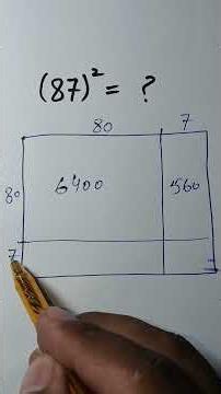 Box Method | Square of 87 | Fast Multiplication| by Bilal Arshad #STEM #mathshorts #quickmaths