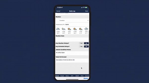 Managing Daily Logs in Contractor Foreman Mobile App