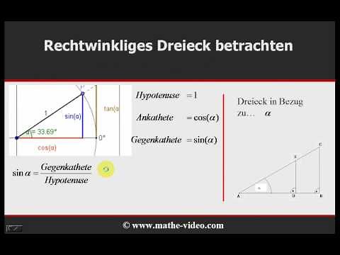 Mathe: Trigonometrie - Einführung: Sinus / Kosinus (Cosinus) / Tangens - © www.mathe-video.com