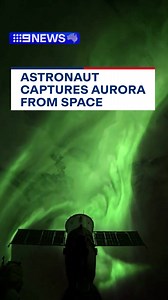 A NASA astronaut has captured mesmerising footage of a vibrant, green aurora above Australia and Antarctica from the International Space Station. #9News | 9 News