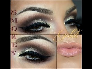 SMOKEY EYE WITH GOLDEN GLITTER
