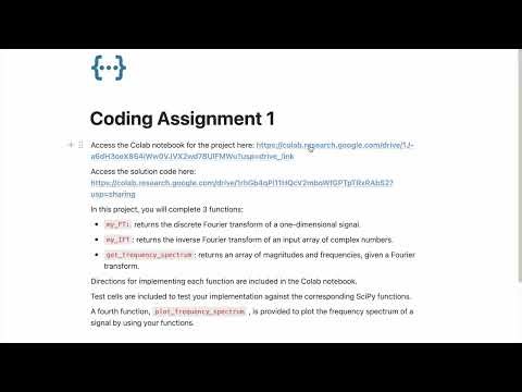 Coding Assignment 1: Implement Fourier Transform in 1D