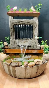 "Cement Rainfall Fountain Build | Unique Nature-Inspired Water Feature" | 3 minutes diy