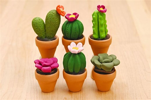 DIY Clay Cactus - Cute and Easy Polymer Clay Craft