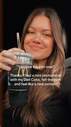 Sarah Thompson on Instagram: "I’m nicer with a Diet Coke in my hands and burning my throat."