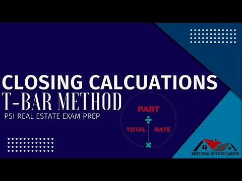 PSI Real Estate Exam Prep: Closing Calculations with T-Bar Method