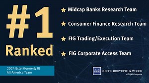 KBW has been ranked the No. 1 firm across multiple categories in the 2024 Extel (formerly Institutional Investor) All-America Team survey. To our clients – thank you for your continued support and… | KBW