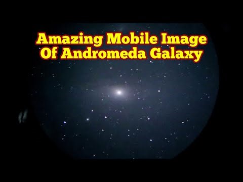 Andromeda Glaxay With Phone Camera Hand HeldvOn Eyepiece, Skywatcher Evostar 150 Refractor