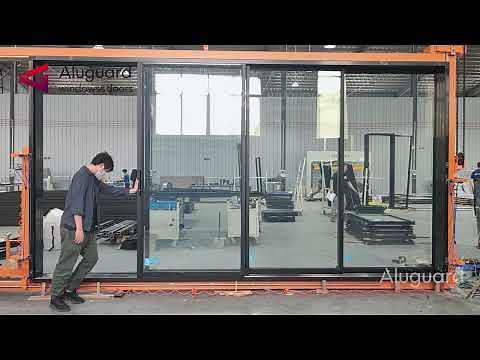 4 panel slim aluminum frame patio sliding door