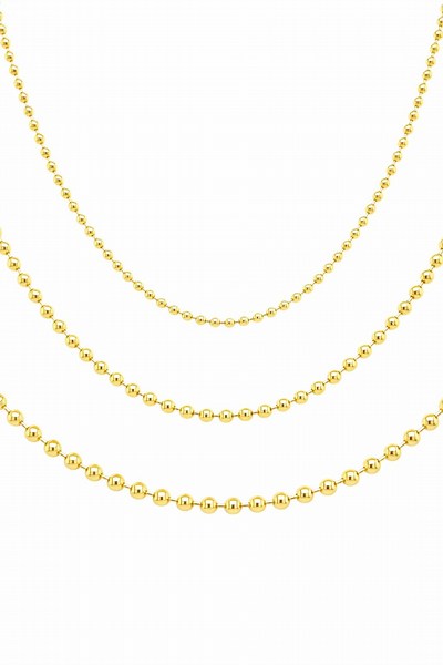 14K Solid Gold Ball Chain Necklace: Italian Bead Chain - Etsy