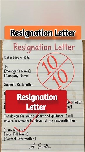 Resignation letter Writing Format | Full Marks (10/10) Easy Guide | What Score Would You Give?