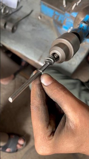 Simple Steel Wire Spring Making on Drill Machine | DIY Pressure Spring #diy #shortsvideo