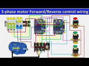 3-Phase Motor Forward Reverse Starter Control Wiring Diagram