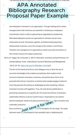 APA Annotated Bibliography Research Proposal Paper Example