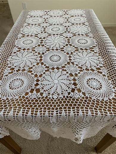 Handmade Crochet Lace Tablecloth Boho Farmhouse Vintage Cotton Lace Table Cover Rectangle Wedding Decor - Etsy