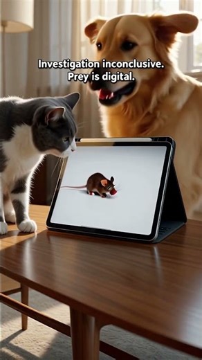smart pets are playing a mobile game and angry of apple Computer Device #dog #device #funny #fun