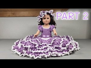 Lacey Bed Doll Dress P2/Crochet Bed Doll Dress for 18 inch Doll/Beautiful Crochet Doll Dress