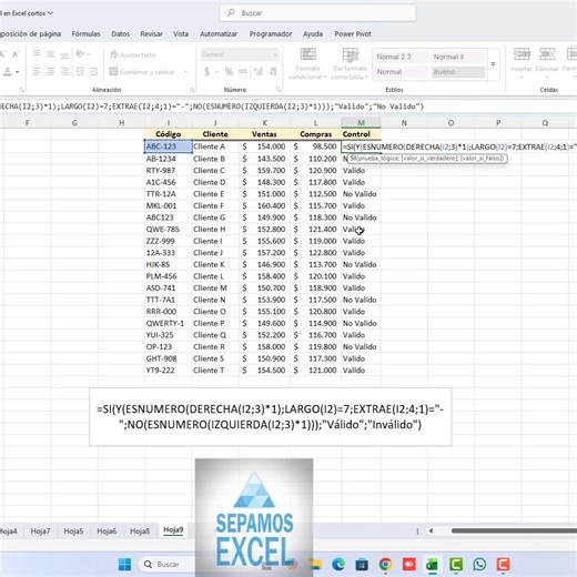 Sepamos excel on Instagram: "Como Validar el Formato AAA 123 en Excel con una Sola Fórmula Aprende a validar automáticamente si un código cumple el formato AAA-123 usando una fórmula sencilla en Excel. Perfecto para controlar códigos, registros y estructuras que deben seguir un patrón fijo. #sepamosexcel #sepamosexcelcurso #excelexclusivo #exclusivoexcel #sepamosexcelexclusivo #exclusivosepamosexcel #excelsepamos #excelsepamosviral #sepamosexcelbasico #sepamosexcelintermedio #sepamosexcelavanzad