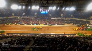 187K views · 1.4K reactions | How's that for a transformation? The Championship Tractor Pull ended at 11 p.m. Eighty-five truckloads, 1,275 tons of dirt and 12 hours later, Bellarmine basketball warmed up in Freedom Hall. | National Farm Machinery Show | Facebook