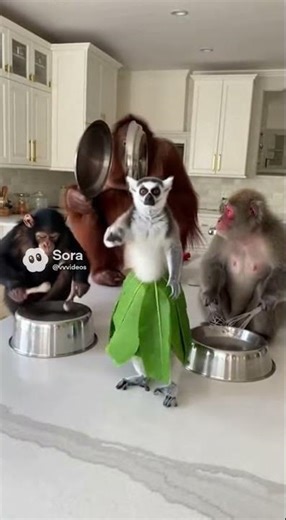 Greatest Kitchen Percussion Performance of All Time 🎶🐒🔥