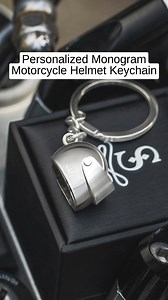 7.5M views · 9K reactions | ❤️Give the perfect gift for the motorcycle enthusiast in your life with a personalized monogram motorcycle helmet keychain. Engraved with a name, it comes in a gift box. | Callie Gifts | Facebook