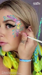 Hey everyone! Check out this amazing face painting 😍 This artist's name is Shelbi, AKA Squishy Doodle, and she's our latest #CraftyCreatorHighlight! She makes tons of videos like this and you HAVE to check them out 🤩 More of her content can be found here: facebook.com/squishydoodlefacepainting & tiktok.com/@squishydoodleshelbi | Crafty