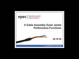Cable Assembly Outer Sheath Jacket Performance Functions