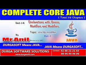 Core Java Declarations with Access Modifiers and Modifiers strictfp modifier Part -1