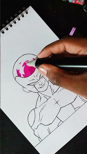Speed drawing Frieza — step-by-step with Corslet Markers! Sketch → color → shine.