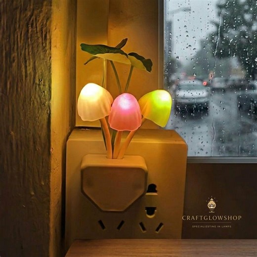 Mushroom Night Light LED Color Changing Lamp Fairy Decor Enchanted Forest Lamp - Etsy