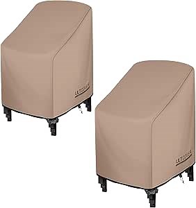 ULTCOVER Stackable Patio Chair Cover – Waterproof Outdoor Stack of Chairs Cover 2 Pack Fits Up to 26W x 34D x 45H inches