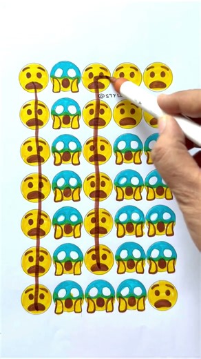 Emojis with different emotions Line matching game #art #trending #ytshorts #youtubeshorts #drawing