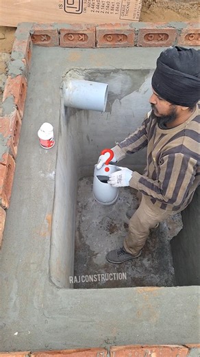 Septic tank over follow pipe