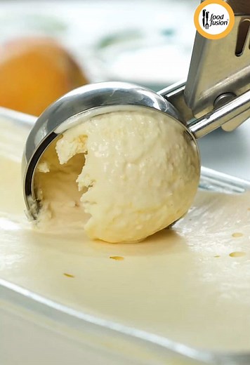 Easy Peach Ice Cream Recipe | Summer Dessert by Food Fusion