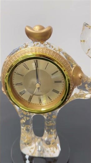 A transparent resin elephant clock