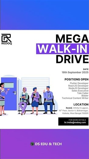 Hiring alert 🚨 | RedoQ | Flutter | ReactJS | NodeJS Developer #dseduandtech #hiring
