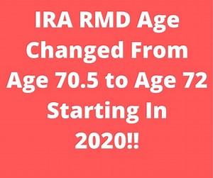 IRA RMD Start Date Changed From Age 70 ½ to Age 72 Starting In 2020 | Greenbush Financial Group