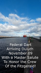 830K views · 31K reactions | The Federal Dart making an ordinary arrival Extraordinary! Shout out to the Aerial Lift Bridge as well! Check out this arrival! The Federal Dart arrived in Duluth with structural steel for Port Terminal. #fitzgerald #Duluth #aerialliftbridge #lifeupnorth #yourdestinationforlife #visitduluth #befromduluth #shipping #shipspotting #ship #duluthmn #ships #fednav | Paul Scinocca Photography | Facebook