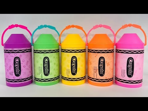 ASMR Rainbow Crayon Houses Hide Secret Dolls! Oddly Satisfying Toy Unboxing Arts & Crafts Coloring