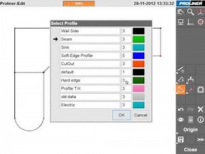 Prodim Proliner Software - Color Profiles for a Countertop Design.