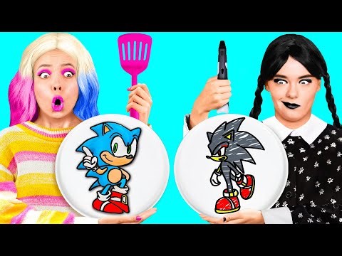 Fantastic 3d Pen vs Pancake Art Challenge with Wednesday Addams | Funny Challenges by GoFun
