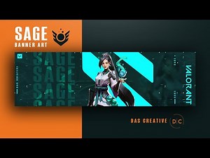 How to create Valorant style banner art in photoshop Free PSD Speedart | Sage character style| 2020