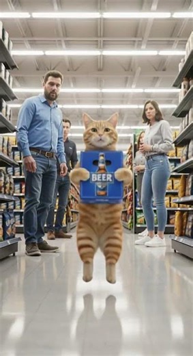 Cat on the Run: The Beer Heist 🍺🐾 #cat #funny #cutecat