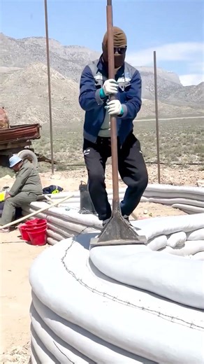 House Construction Using Filled Sleeves | Manual Compaction Process