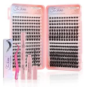 Cluster Eyelash Extension Kit, Extra Large Capacity Set, DIY Individual Lash Extension at Home…