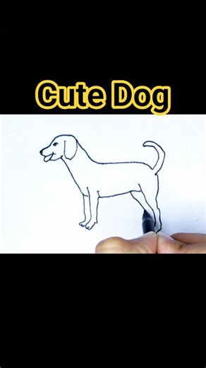 Easy Dog Drawing | Step by Step sketch #shorts