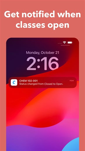 Coursicle on Instagram: "Trying to snag a seat in a full class? Turn on Coursicle notifications and we’ll let you know the moment a spot becomes available. #coursicle #notifywhenfullclassopens"