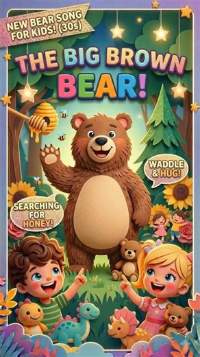 The Happy Brown Bear’s Forest Adventure #animal #animalsong