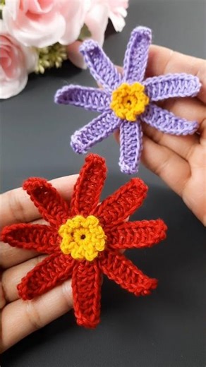 Super Easy. Crochet flower motif || Motif bunga rajut